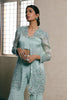 Mint Organza Hand Embroidered Jacket with Bell Bottom Sharara Set