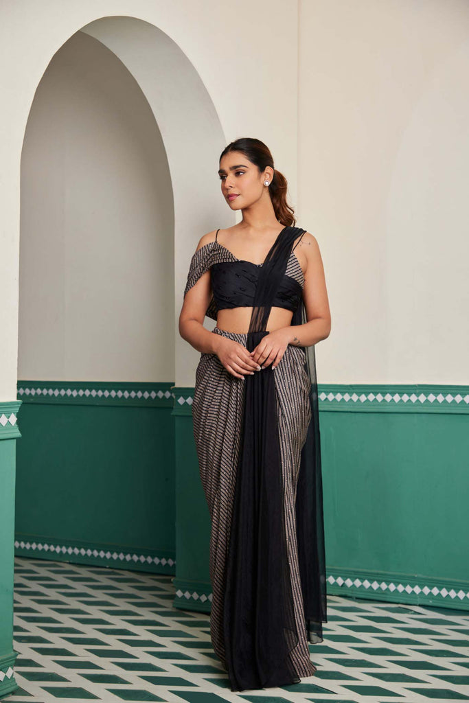Shireen stitched saree set