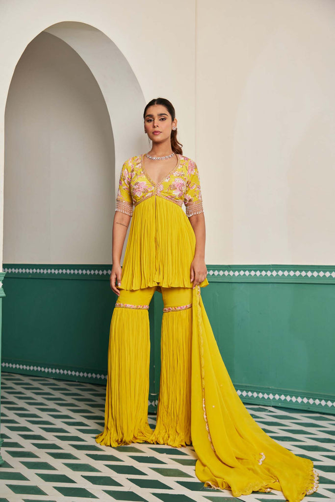 Suhehra Peplum Sharara Set