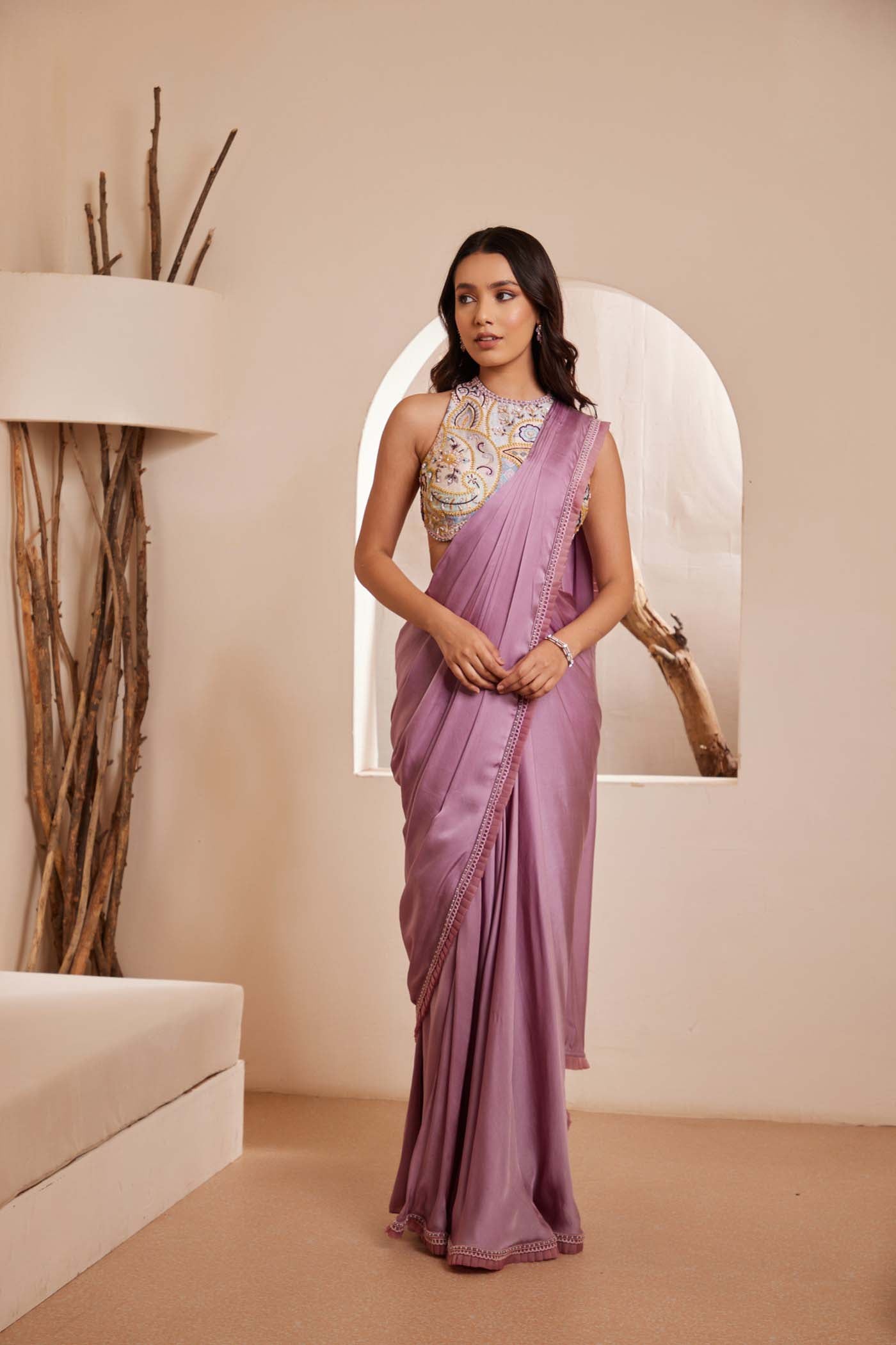 Sumayya stitched saree set