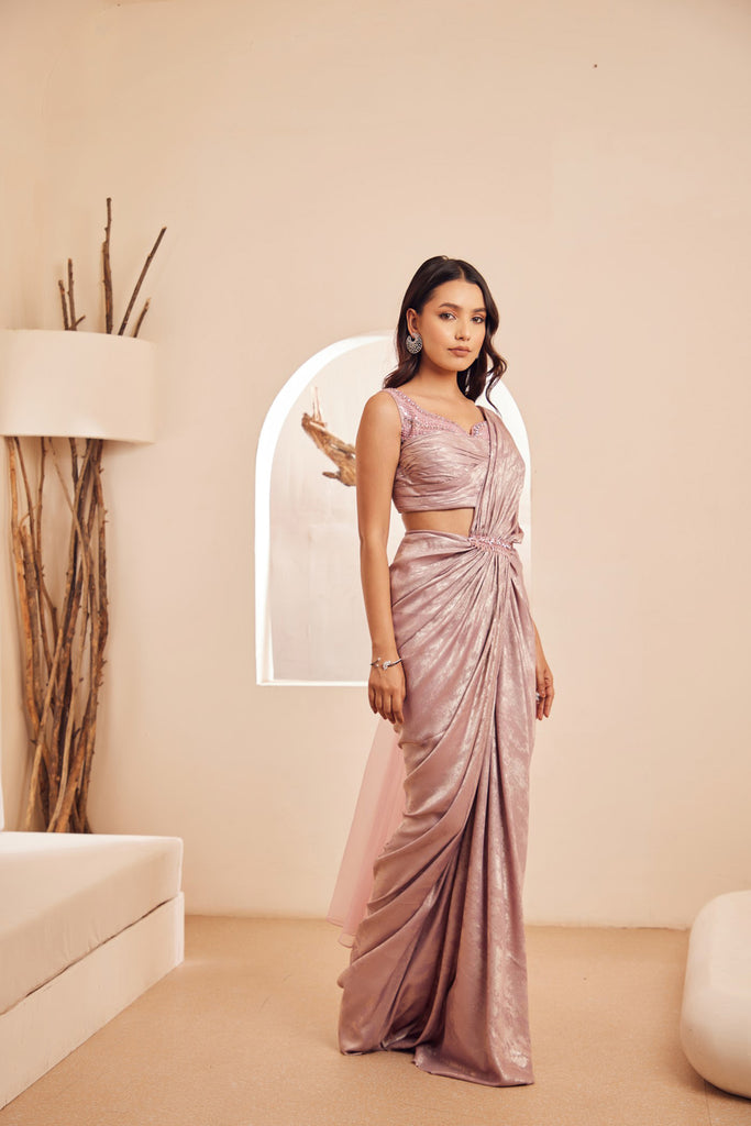Sayrah stitched saree set