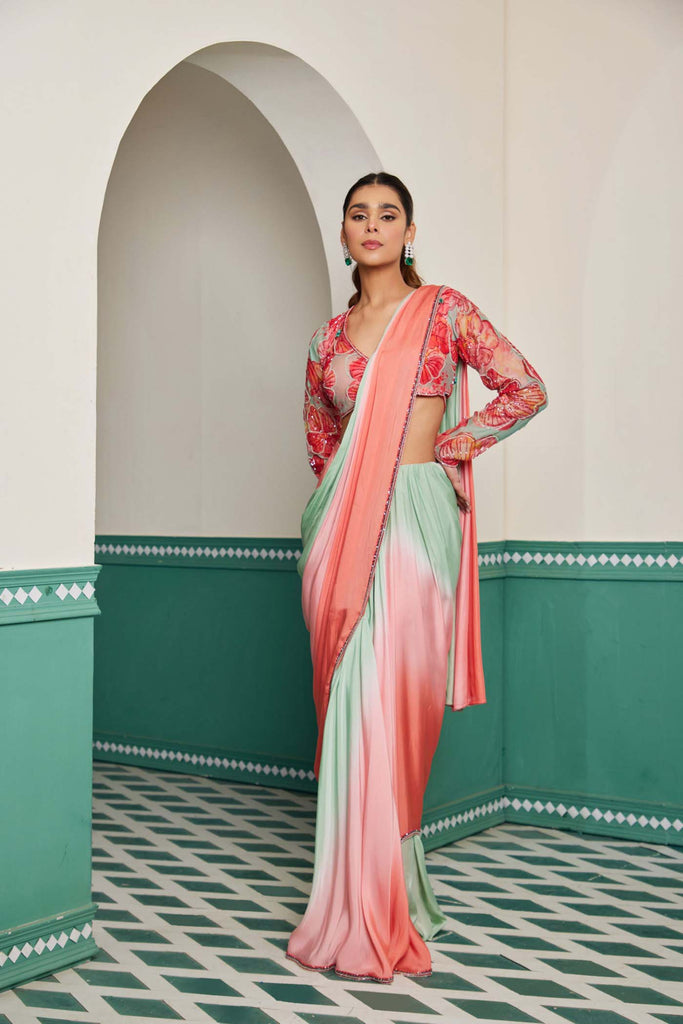 Era stitched saree set