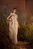 Embroidered cape with drape saree gown set