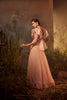 IRA - Embroidered structured shoulder peplum top with lehenga set