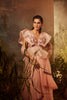 IRA - Embroidered structured shoulder peplum top with lehenga set