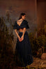 IRIS - Mid night blue ruffle cape lehenga set