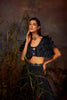 IRIS - Mid night blue ruffle cape lehenga set