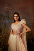 Helen - Embroidered ruffle shoulder blouse with lehenga set