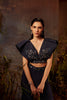 Mid night blue embroidered structured cape set (RTS)